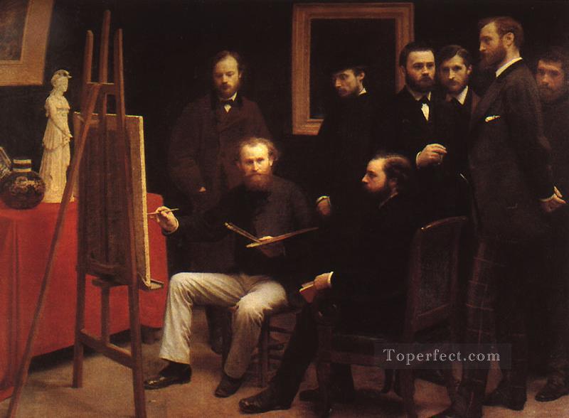 Un taller en Batignolles 1870 Henri Fantin Latour Pintura al óleo